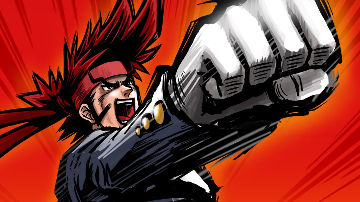 Ryuuta Ippongi punching the air during one of the best DS games, Osu! Tatakae! Ouendan.