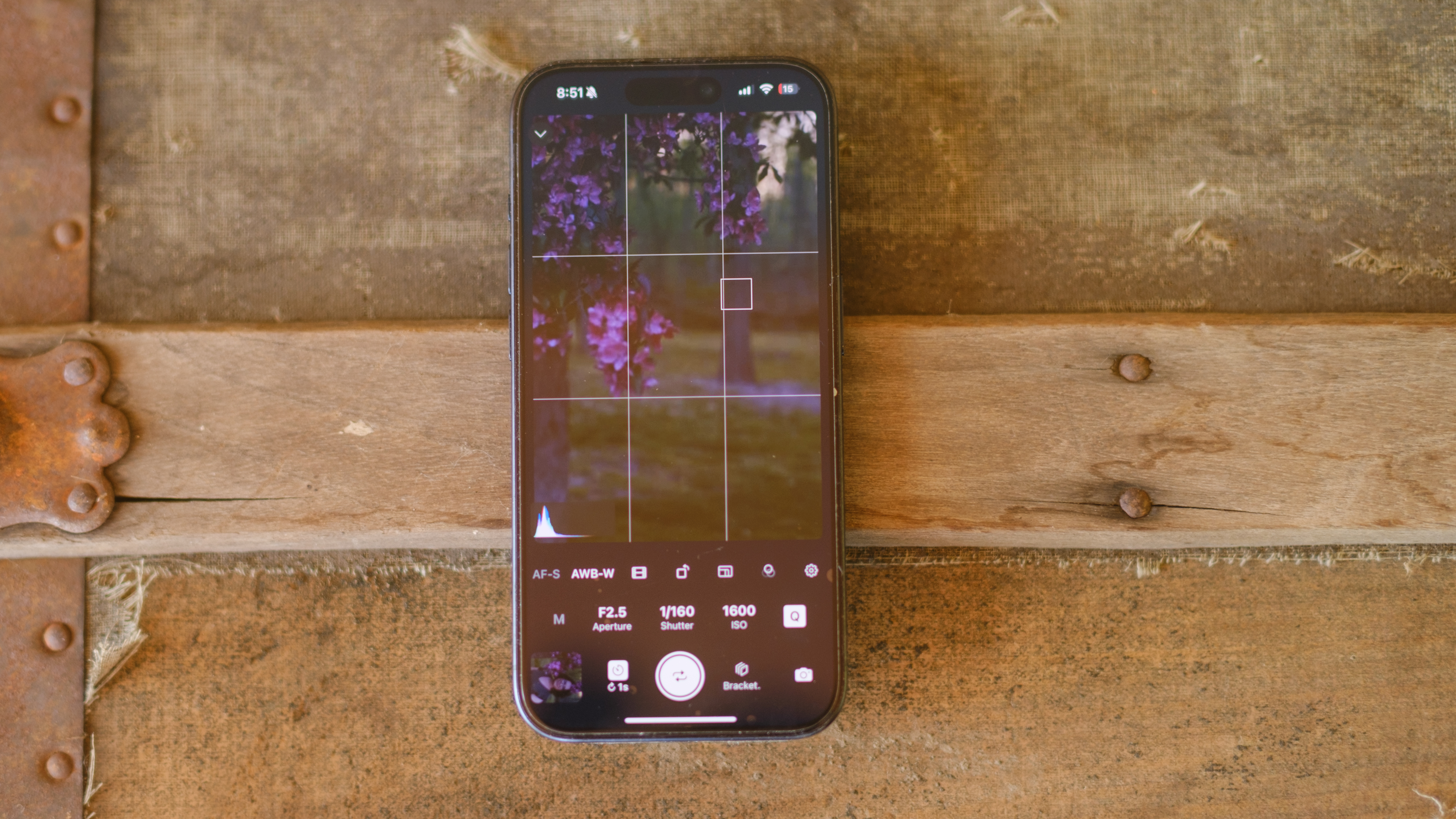 The Shutter Camera Remote app on an iPhone