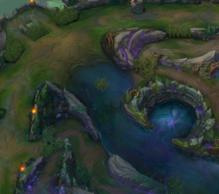 The redesigned top lane of Summoner's Rift for Season 14 of League of Legends.
