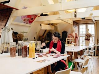 researcher in textile lab