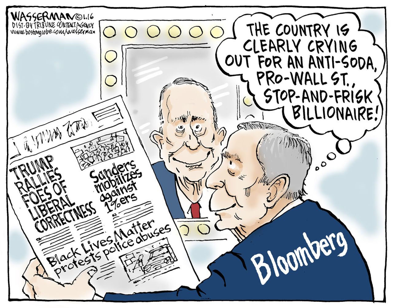 Political Cartoon U.S. Bloomberg 2016