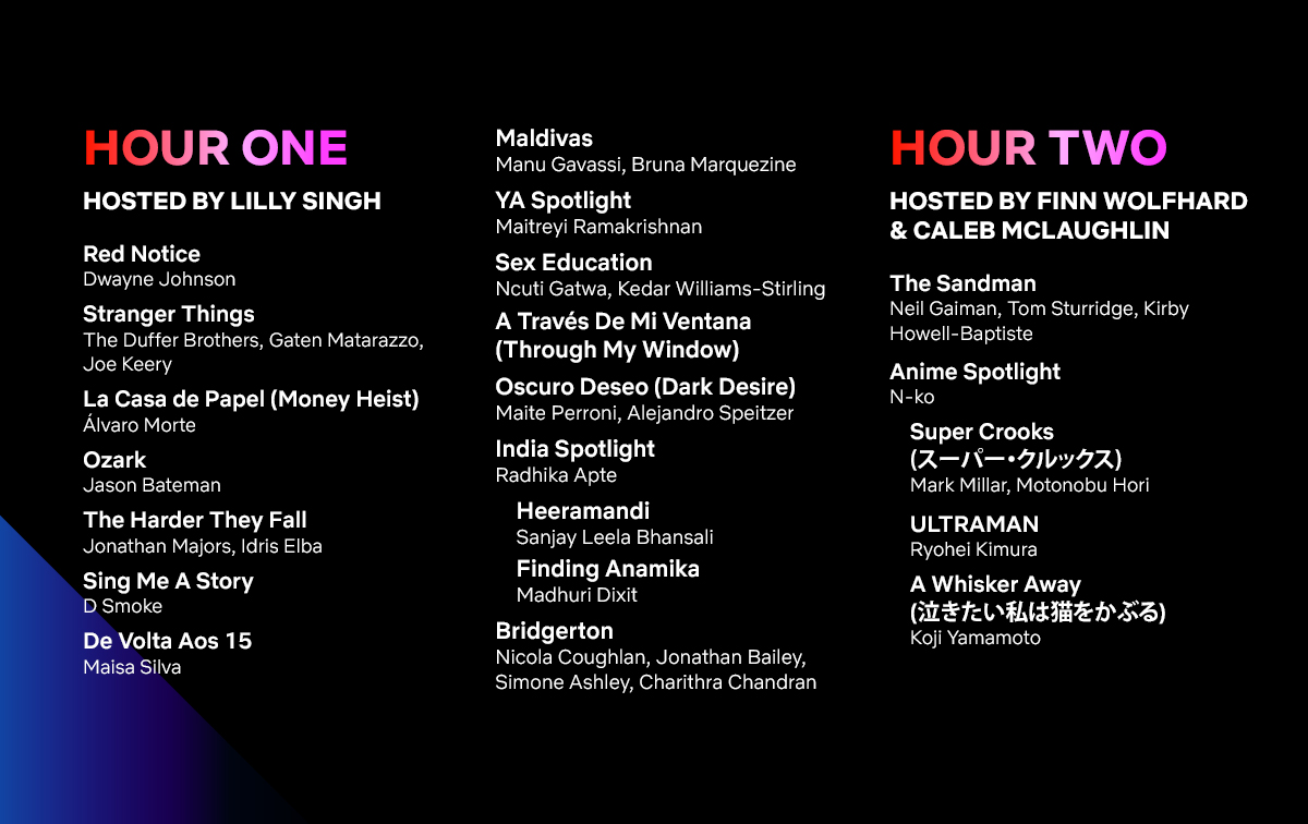 Netflix Tudum day 1 and 2 schedule