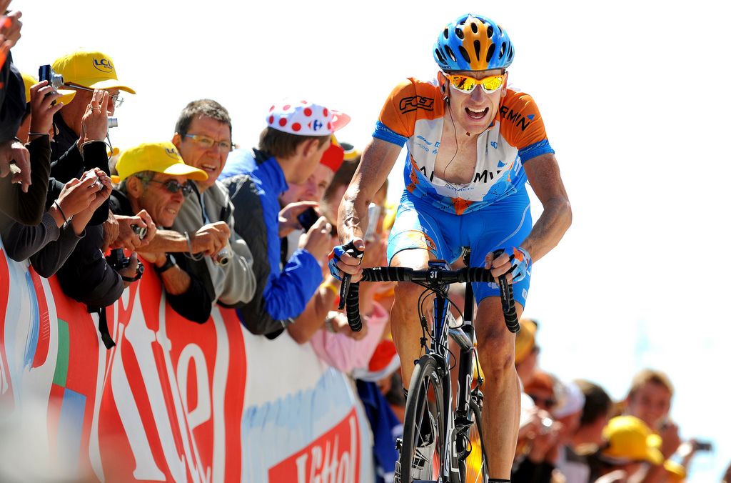 Bradley Wiggins suffering on the Mont Ventoux in 2009