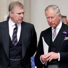  Prince Andrew, Duke of York and Prince Charles, Prince of Wales attend a Service of Thanksgiving to celebrate Queen Elizabeth II's Diamond Jubilee at St Paul's Cathedral on June 5, 2012 in London, England