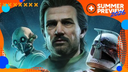 Key art for Star Wars Zero Company, cropped to focus in on the main characters, with the orange GamesRadar+ Summer Preview 2026 frame