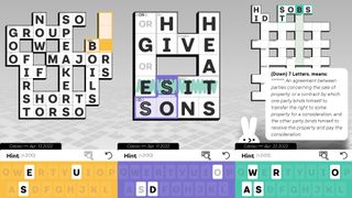 Screenshots showing Knotwords on iPhone