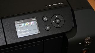 Canon imagePROGRAF PRO-300 Wireless Inkjet Printer being tested in writer's home