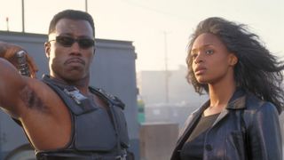 Wesley Snipes and N'Bushe Wright in Blade
