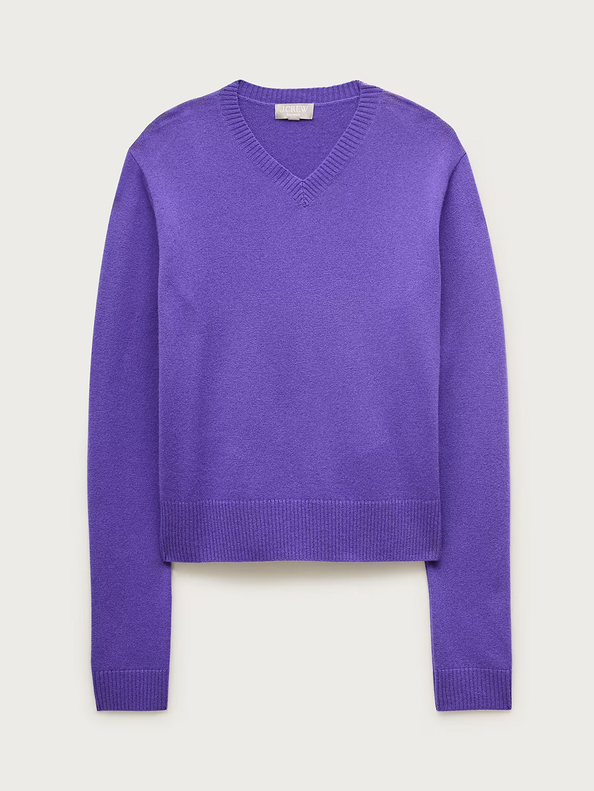 Cashmere High V-Neck Sweater in Stripe