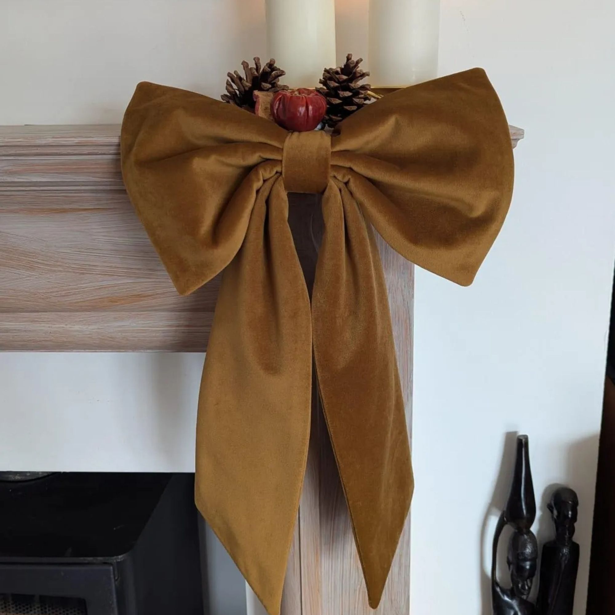 mustard velvet bow