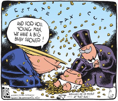 Political cartoon U.S. estate Tax cuts reform GOP Trump