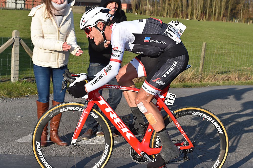 Jasper Stuyven (Trek-Segafredo) soloed to the win at Kuurne-Brussel-Kuurne