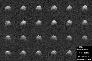 Radar images of near-Earth asteroid 3200 Phaethon were generated by astronomers at the National Science Foundation's Arecibo Observatory on Dec. 17, 2017.