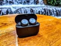 The Plantronics BackBeat Pro 5100 pictured in front of a waterfall