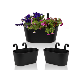 Black planters with hooks