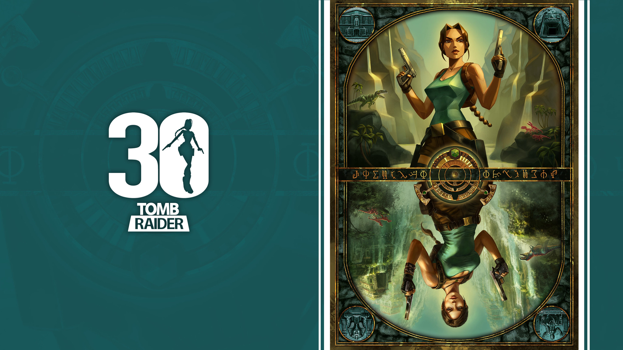 Tomb Raider 30th anniversary artwork showing Lara Croft through the ages