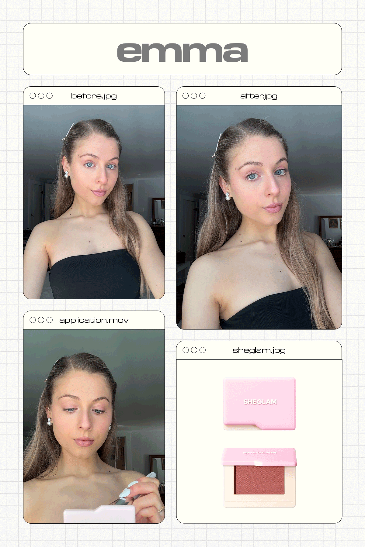 Editor testing new SHEGLAM blush