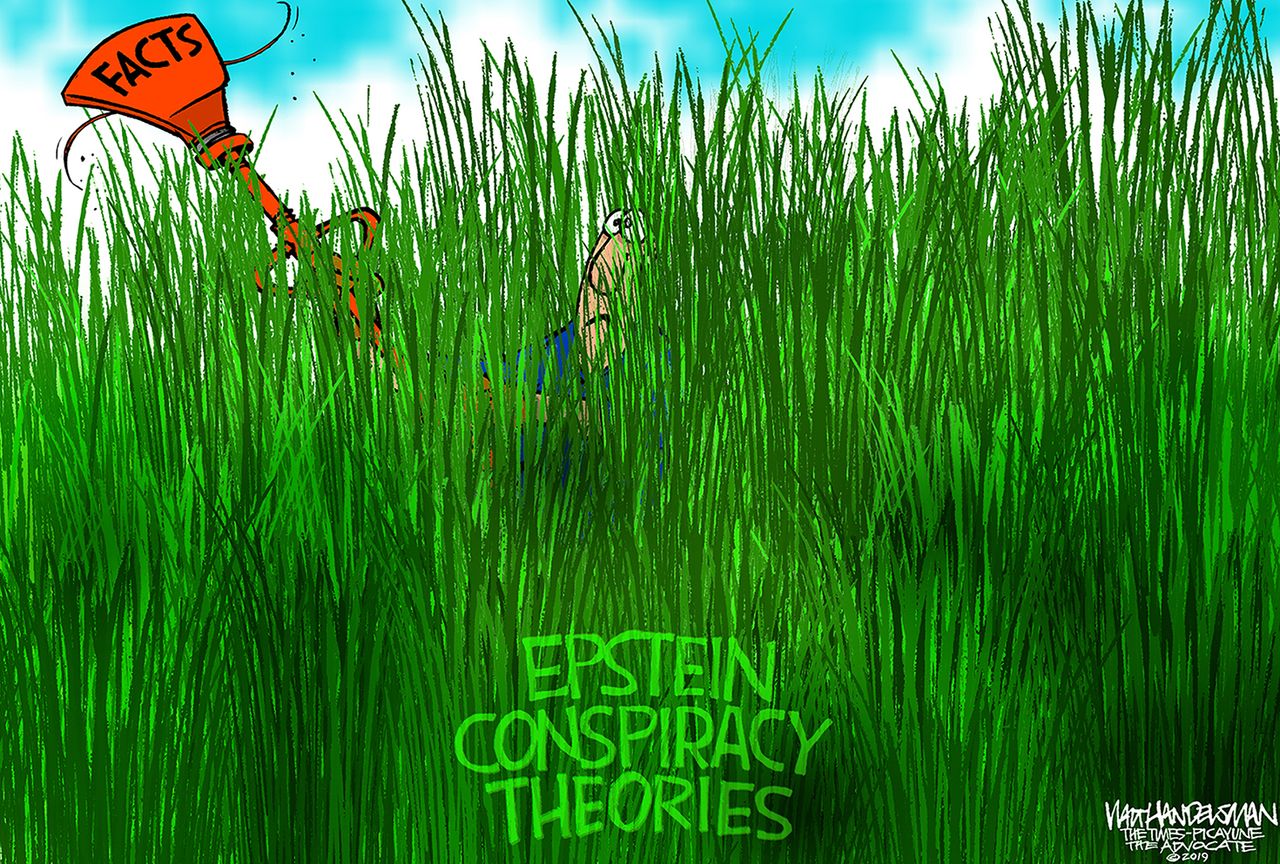 Political Cartoon U.S. Jeffrey Epstein Suicide Conspiracy Theories In the Weeds