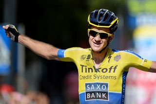Michael Rogers celebrated his first Grand Tour stage win in the 2014 Giro d'Italia in Savona
