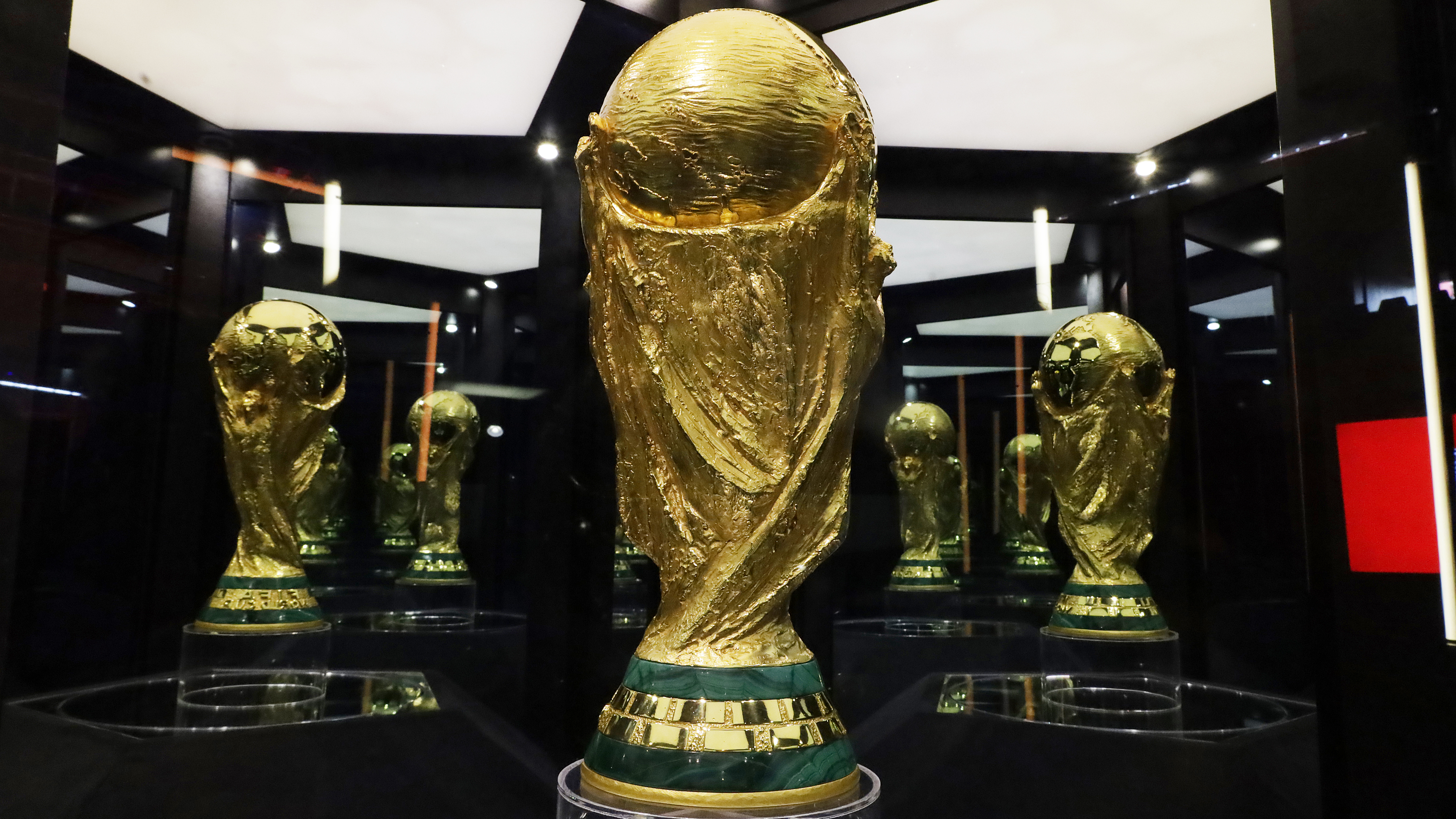 2026 World Cup trophy at Utopia Mixiuhca in Mexico City