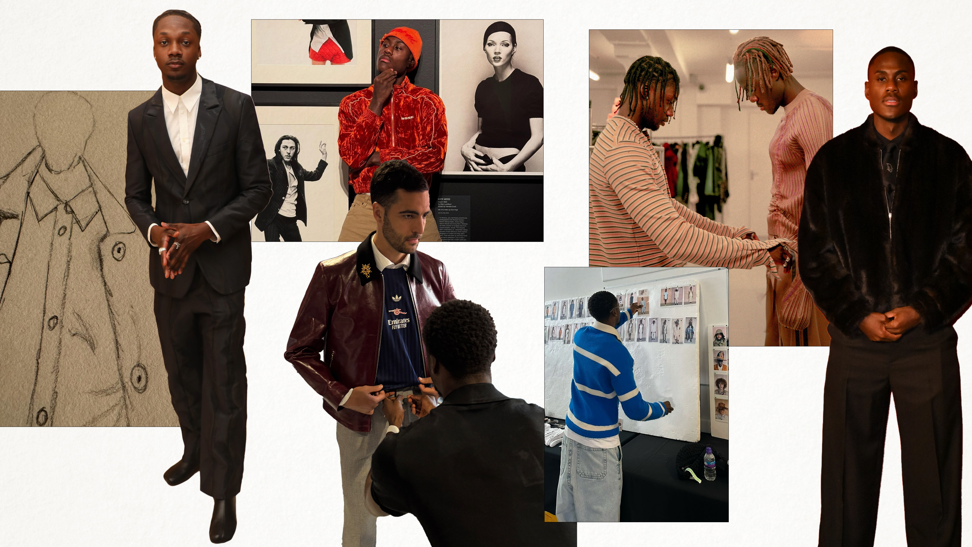 A collage featuring photos of Algen Hamilton, as well as his clients, like Trevoh Chalobah. 
