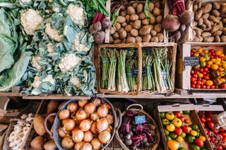 Vegetables on display