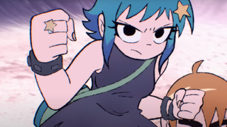 Ramona Flowers, the love interest and protagonist of Scott Pilgrim Takes Off, stands poised to fight for her boyfriend and herself.