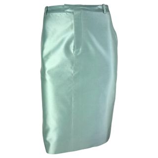 S/s 1998 Gucci by Tom Ford Runway Baby Blue Silk Satin Pencil Skirt