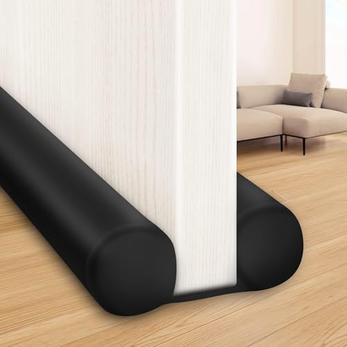 Maxtid Large Door Draft Stopper for Bottom of Doors 36&amp;rdquo; Under Door Draft Noise Blocker Black Gap Stoppers Door Draft Guard for Bottom of Doors Adjustable Door Seal Sweep Draft Home Essentials Gadgets