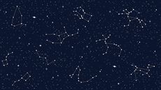 Space sky celestial seamless pattern of stars map.