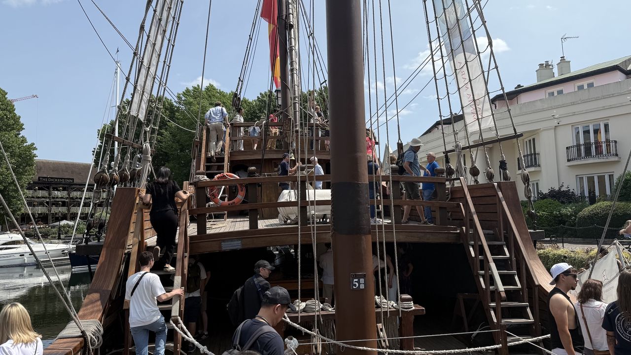 Aboard a replica of the Nao Santa Maria