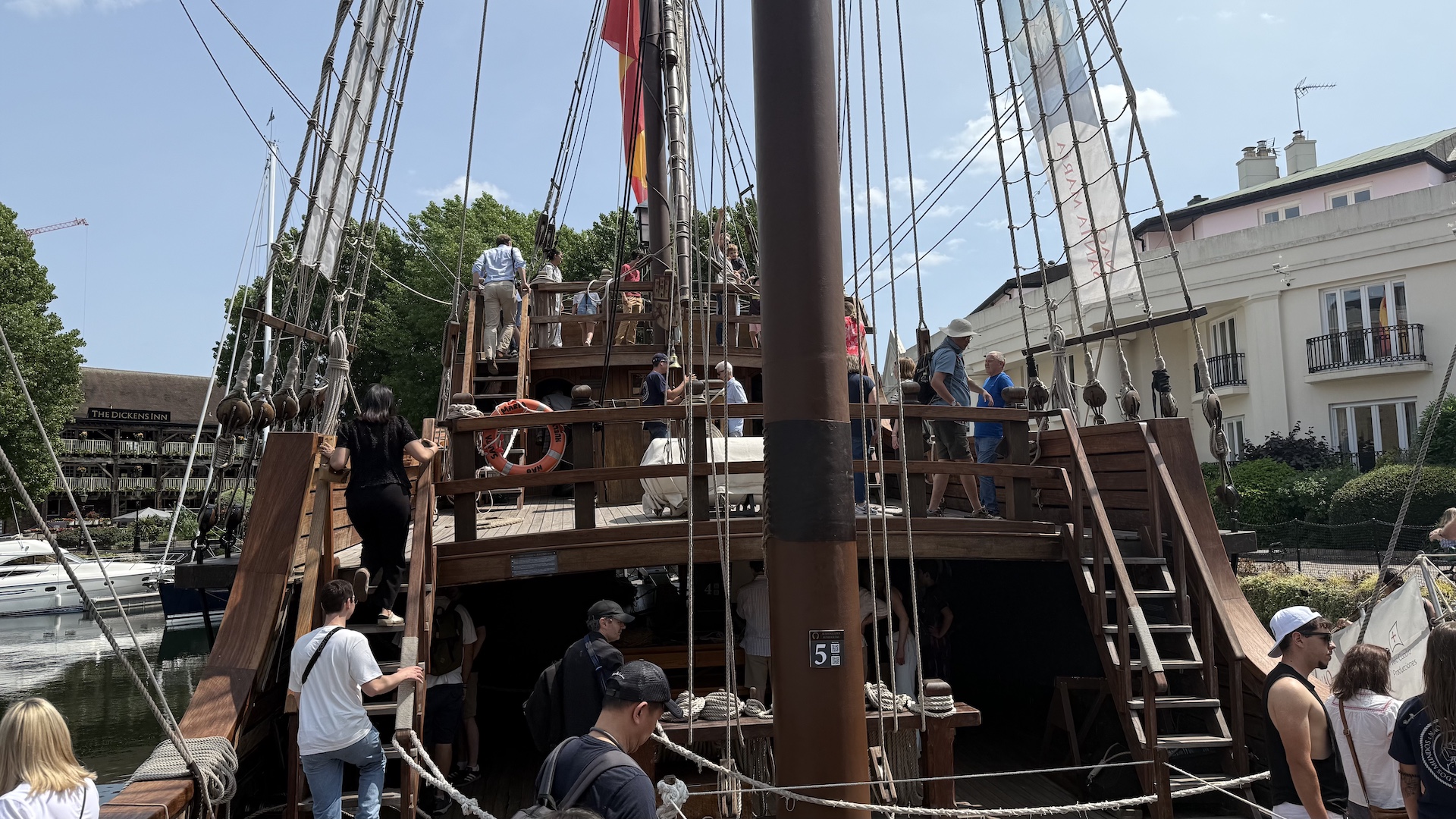 Aboard a replica of the Nao Santa Maria