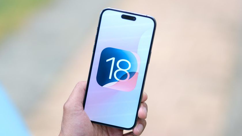 iOS 18 logo on an iPhone 15 Pro