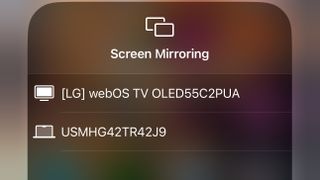Screen mirroring devices on iPhone
