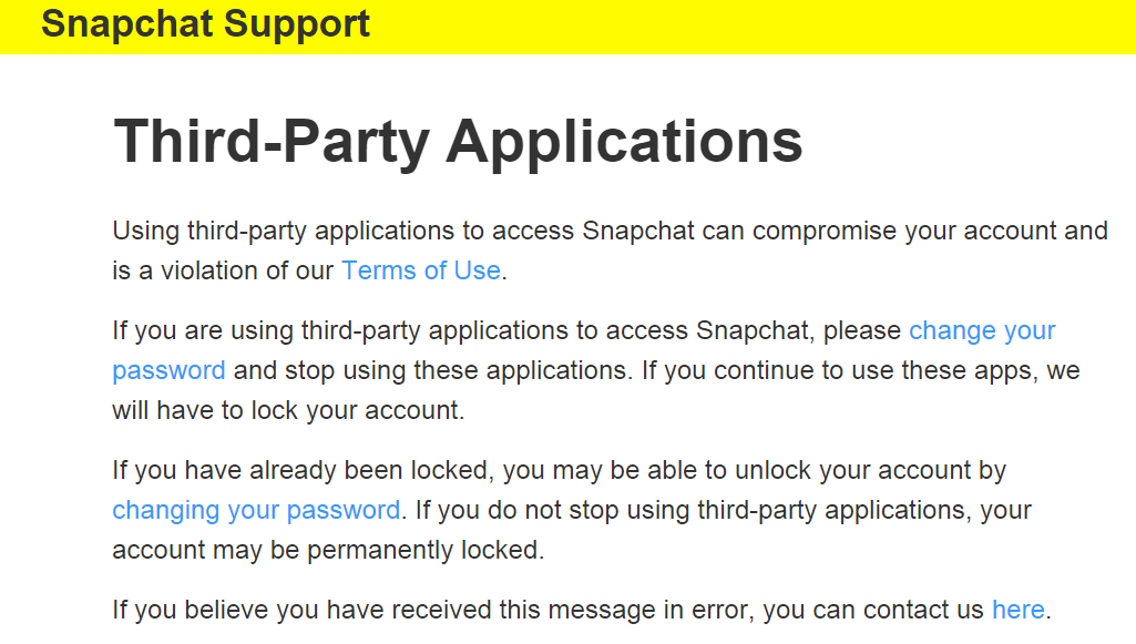 Violating our terms. Violating our terms