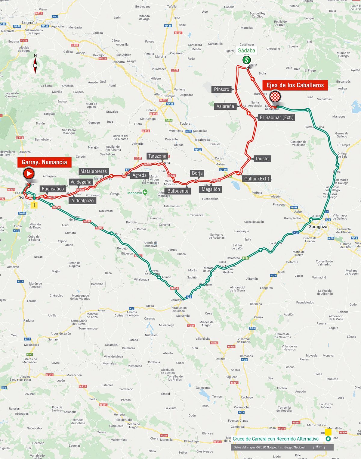 Stage 4 map 2020 Vuelta a Espana