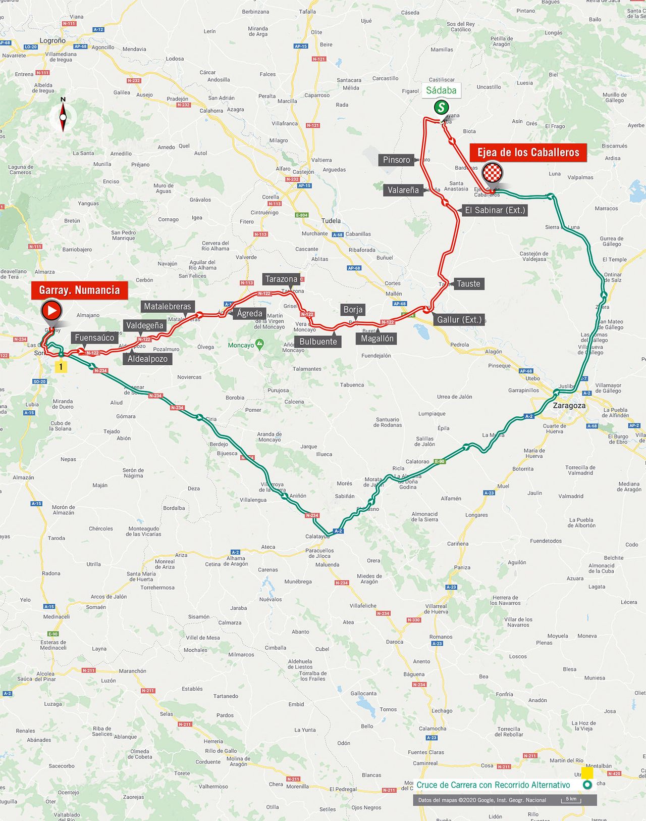 Stage 4 map 2020 Vuelta a Espana