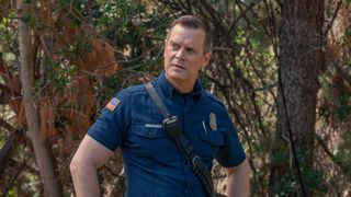 Peter Krause looks on as Bobby in 9-1-1