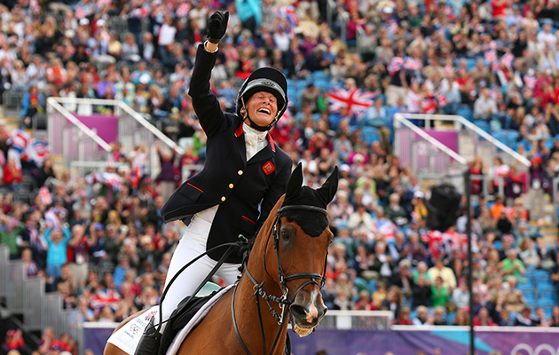 LONDON, ENGLAND - JULY 31: Mary King of Great Britain riding Imperial Cavalier celebrates in the Show Jumping Equestrian event on Day 4 of the London 2012 Olympic Games at Greenwich Park on July 31, 2012 in London, England. (Photo by Cameron Spencer/Getty Images)