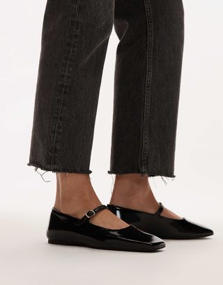 Arket Leather Mary Jane Shoes in Black Patent