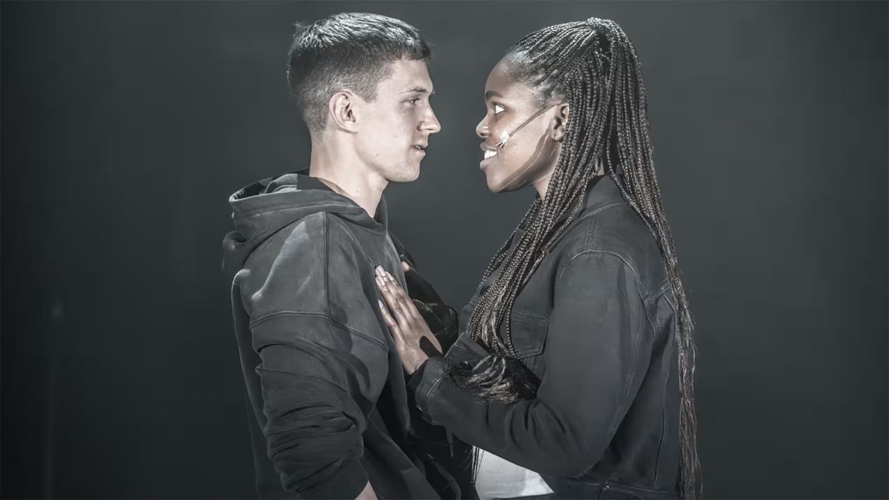 Tom Holland and Francesca Amewudah-Rivers on stage in Romeo and Juliet