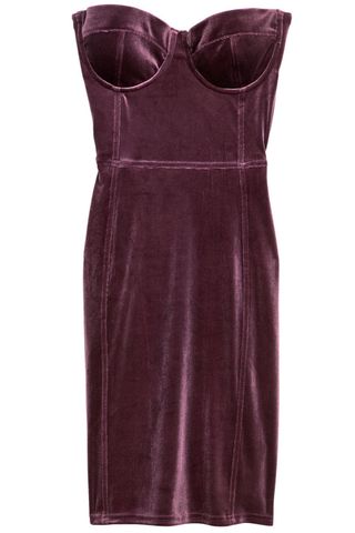 H&M Velvet Strapless Dress, £24.99