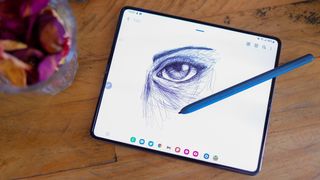 A photo of the Samsung Galaxy Z Fold 4, one of the best stylus phones