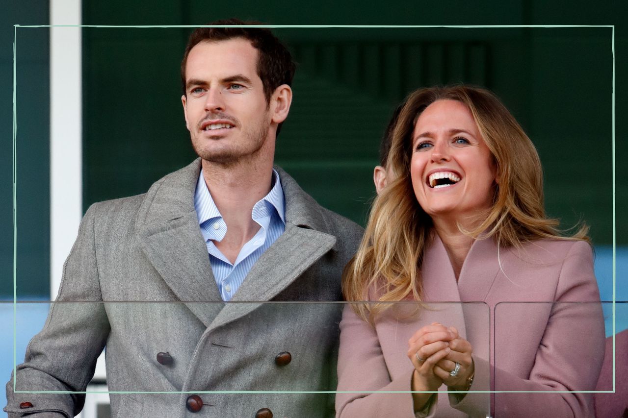 Andy Murray (left) and Kim Murray (right) on a balcony at Cheltenham Festival