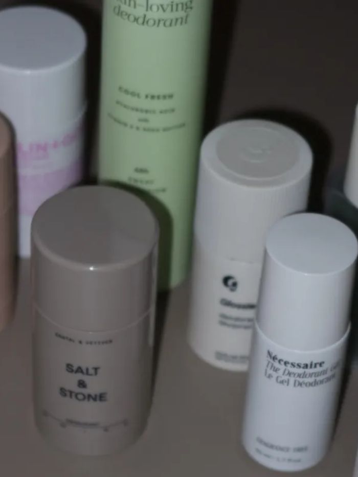 A close up photo of some of best deodorants for women, from Salt &amp;amp; Stone to Necessaire