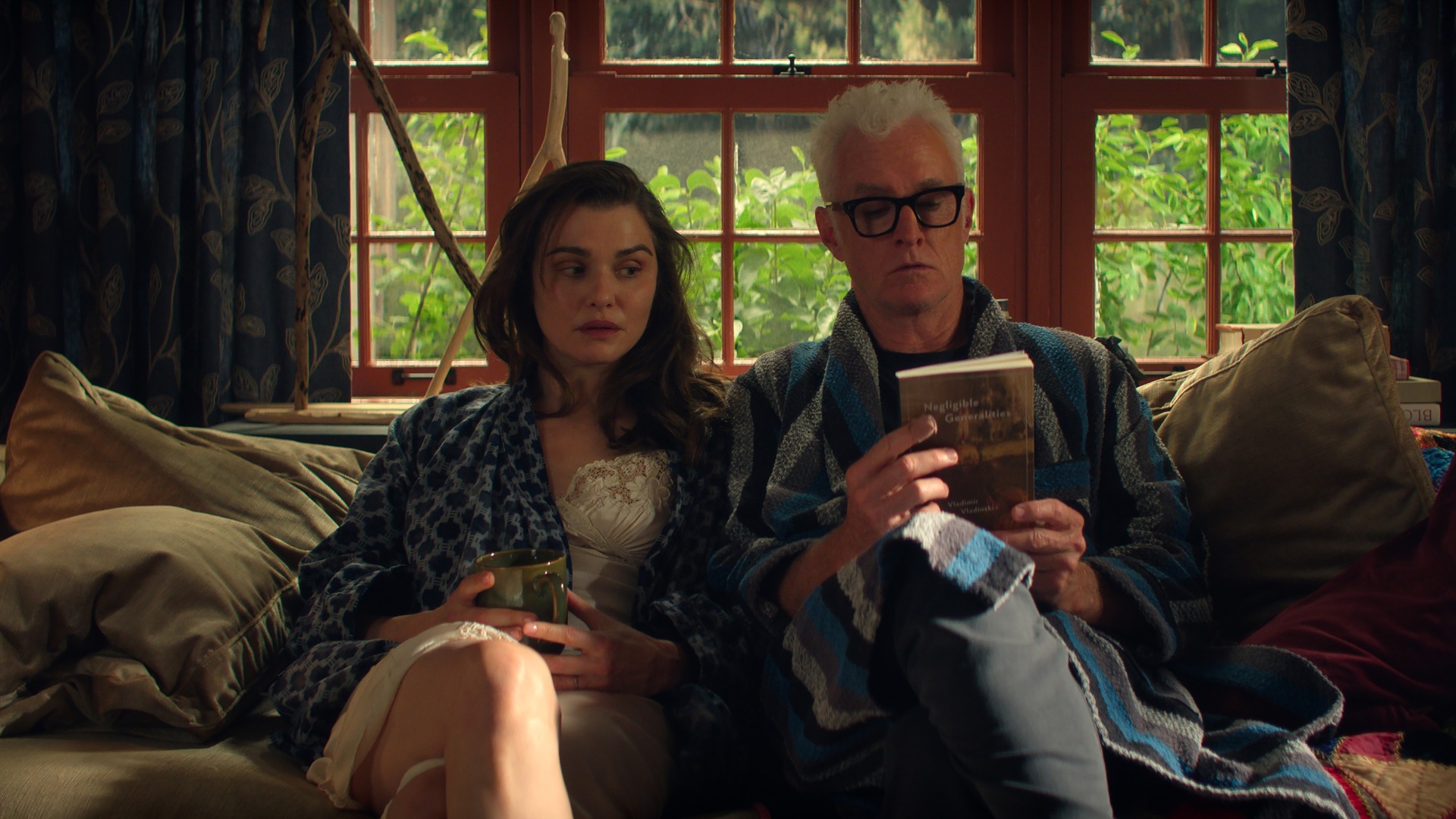Rachel Weisz as The Protagonist and John Slattery as John in Episode 102 of Vladimir