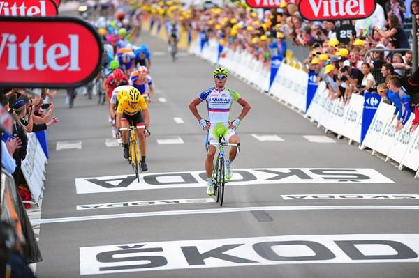Peter Sagan's incredible season continues as he prevails on the first road stage of his Tour de France debut.