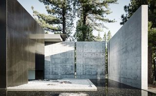 Concrete walls at Creek House, Truckee