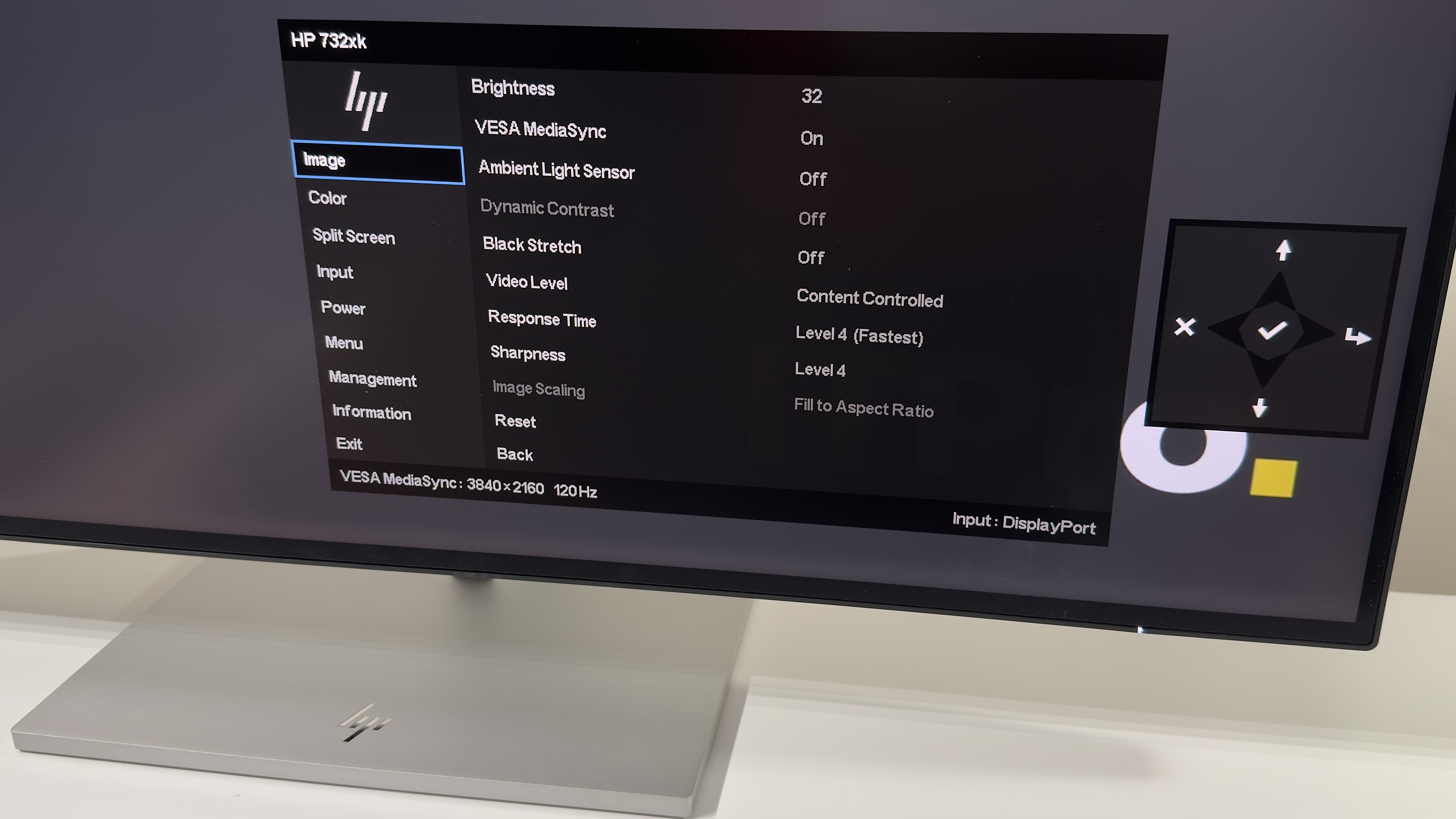 The HP Series 7 Pro 732xk monitor on a desk