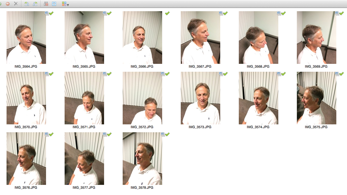 15 different shots of one man in a white shirt